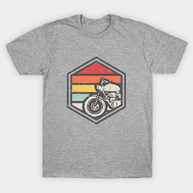 Retro Badge Biker T-Shirt by rojakdesigns